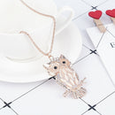 Cute Women's Jewelry Crystal Rhinestone Owl Pendant Necklace Sweater Chain