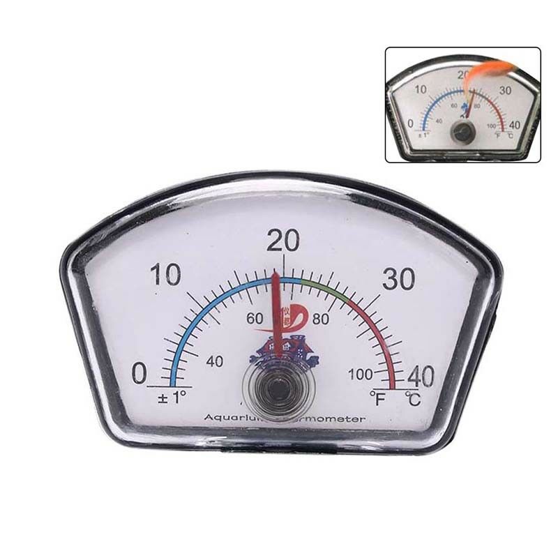 Aquarium thermometer pointer fish tank temperature dial submersible suction-cup'