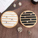 1 Pc Rings Display Tray Wooden Round Ring Holder Showing Plate Jewelry Orga G8Y3