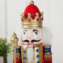 Exquisite Painted 30cm Classic Wooden Fluffy Costume Nutcracker Soldier King