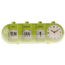 Creative Manual Flip Clock Simple Desk Down Page Clocks Table Clock-Green