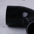 Black 90 degree reducer silicone hose 51-63mm pipe coupler BL BX
