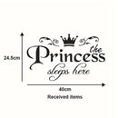 princess sleeps baby kids girl quote wall stickers art room removable decals B3C