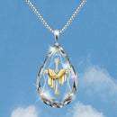 1pc Teardrop Crystal Cross Carved Necklace Engagement Wedding Jewelry Pendan Gw
