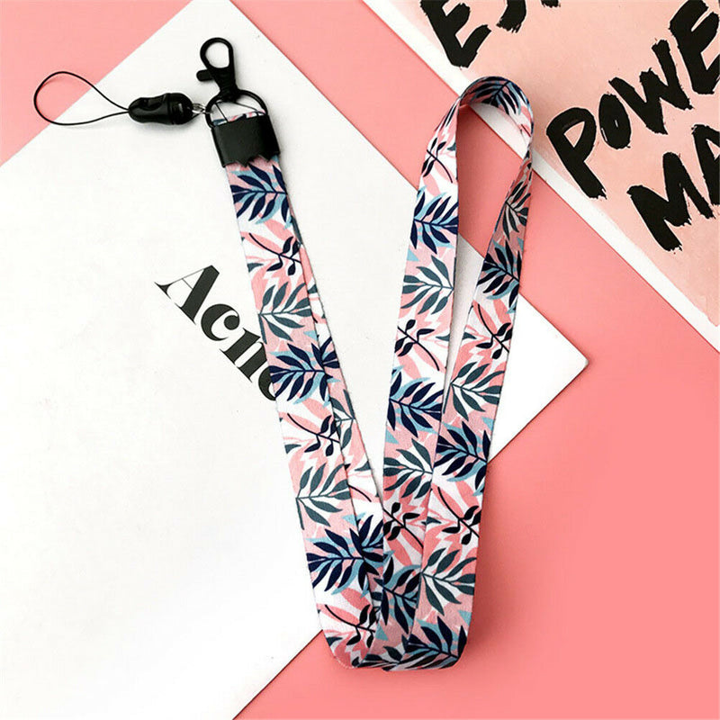 leaves neck strap lanyards for keys phone straps holder diy hang rope  Z