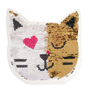 Cute Reversible Sequin Patches Cat Patches Sew On Embroidered Appliques DIY
