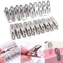 20Stainless Steel  Washing Line Clothes Pegs Hang Pins Clips Windproof Clamps Nw