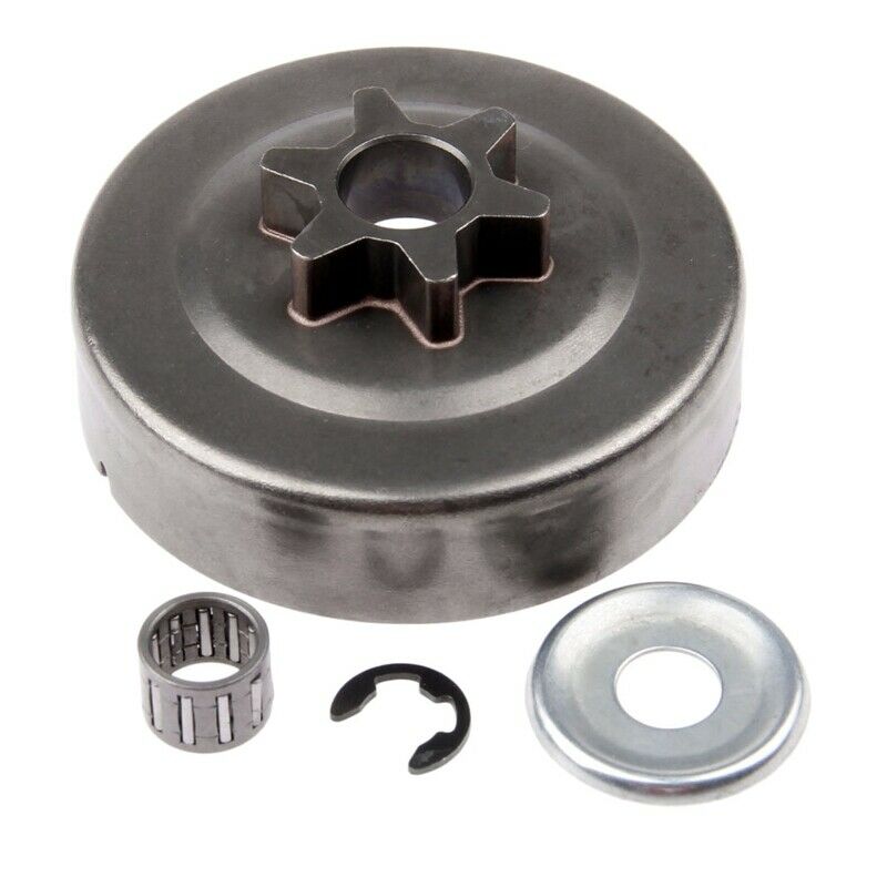 4X(3/8 6T Clutch Drum Sprocket Washer E-Clip Kit For Stihl Chainsaw 017 018L6C1)