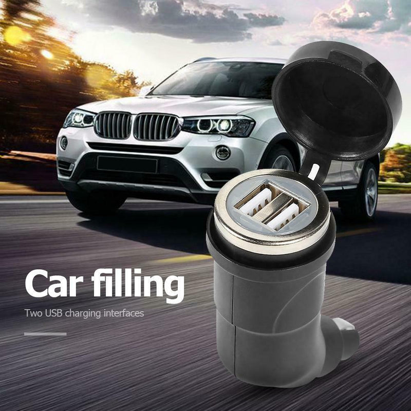 Motorcycle 3.1A Dual USB Charger with Blue Indicator for BMW Hella DIN Plug C