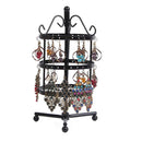 72 Holes Earrings Ear Stud Jewelry Rotating Display Stand Holder(Black)