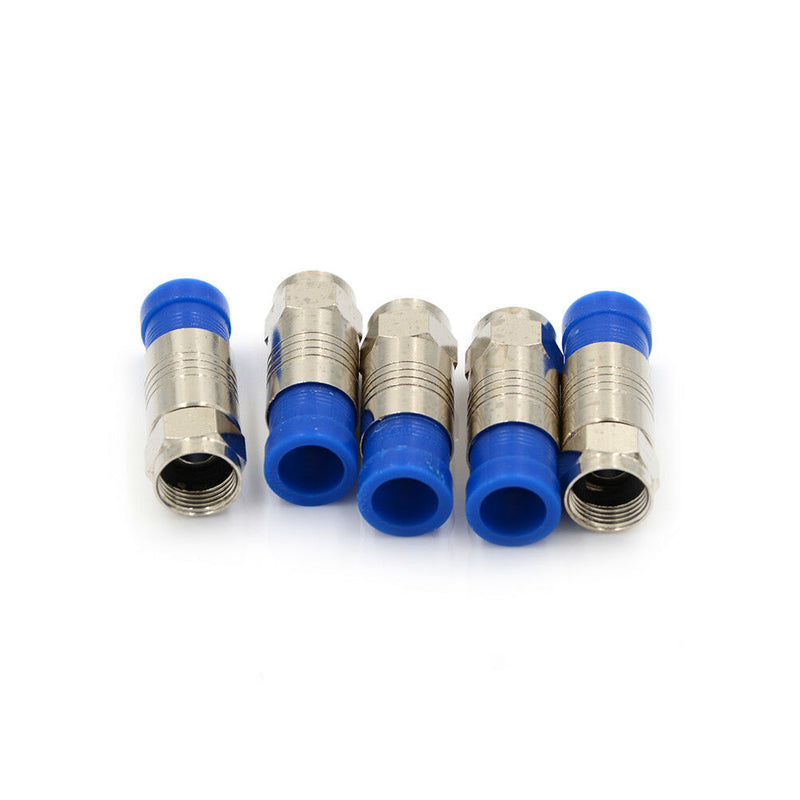 5pcs F Connector RG6 Coax Compression Cable Connector JR