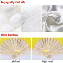 Silk Chinese Belly Dance Fan Veil Handmade in White and Blue