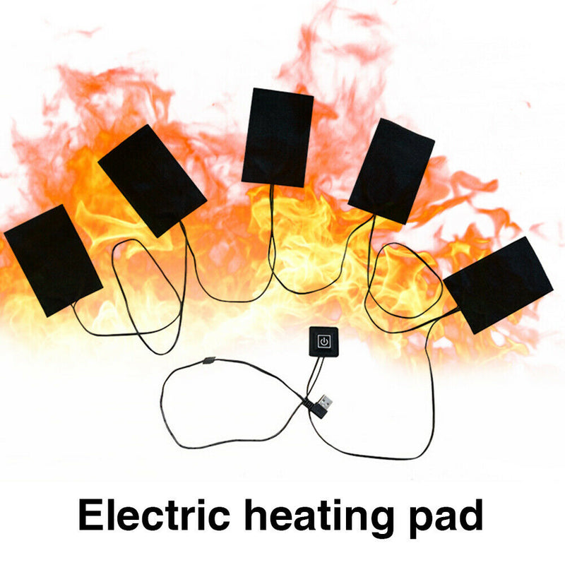 Thermal Clothing Electric Heating Pad USB Charging Outdoor Camping 5 In 1 Winter