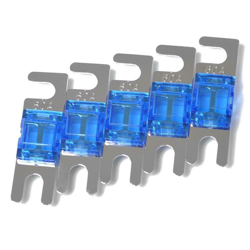 5pcs Nickel Plated Car Audio 32V AFS Mini ANL Fuses Auto Stud Fuses (60A)