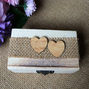 Wooden Heart Wedding Ring Jewelry Box Rustic Ring Storage Container Case