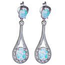 Fashion Water Drop Long Earrings Women Colorful Crystal Ear Dangle Jewelry