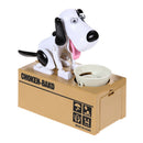 New Cute Stealing Coin Money Box Dog Piggy Bank Storage White/Black SN9F
