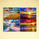 4 Pack Seaside DIY 5DDiamond Painting Full Drill Cross Stitch Craft Home Decor