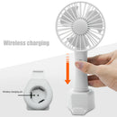 Wireless Rechargeable Mini Fan 3 Speeds Adjustable Desktop Cooler (White) A