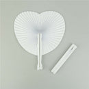 5pcs wedding white heart shaped diy painting paper fan hand held folding fans FT