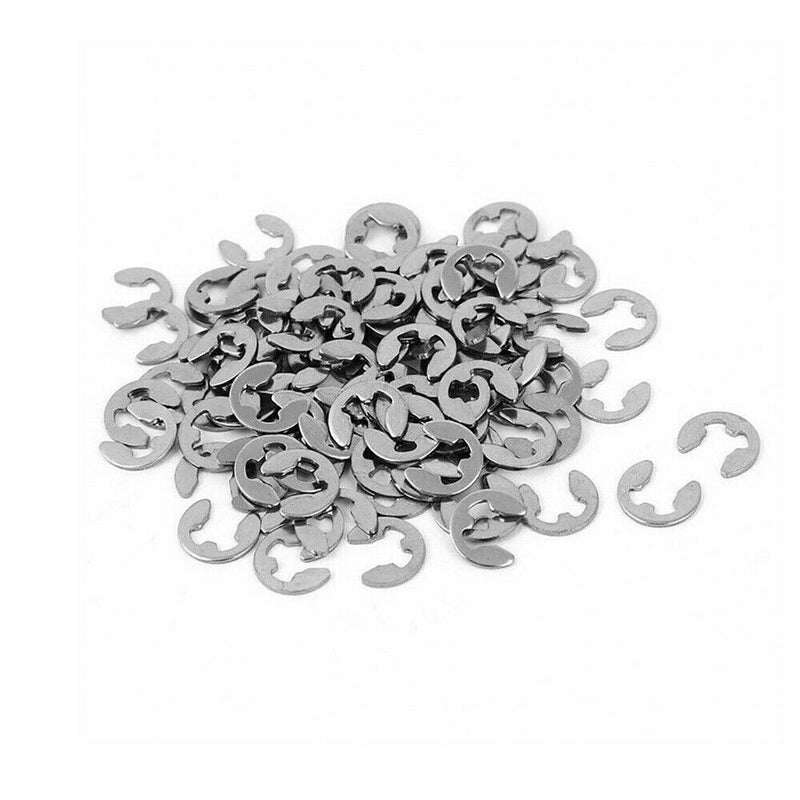120Pcs 304 Stainless Steel E-Clip Retaining Circlip Assortment Kit 1.5mm to 10mm