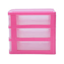 Mini translucent Drawer type plastic Storage Boxï¼ˆrose red 3 Layersï¼‰