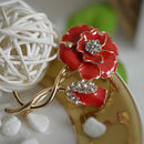 Glitter Rhinestone Flower Design Pin Brooch Elegant Lady Decorations