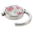 Red Flowers Printed Foldable Handbag Hook Table Hanger R9V3