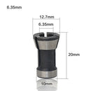 2Pcs Alloy Collet Chuck Adapter For Trimming Engraving Machine Tool 6.35mm