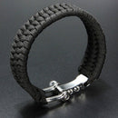 Survival Bracelet Para Outdoor Cord Black Rope Camping Steel Shackle Buckle 3C