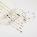 6pcs Turquoise Shell Bracelet Boho Moon Charm Bangles Women Jewelry Gift