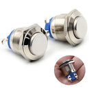 1Pc 19mm waterproof momentary metal push button switch high head switches JR