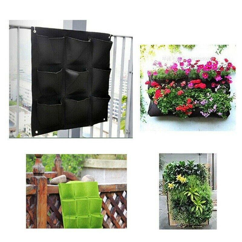 Planters Pockets Hanging Vertical Flower Planter Grow Bag Garden Herb Pot B