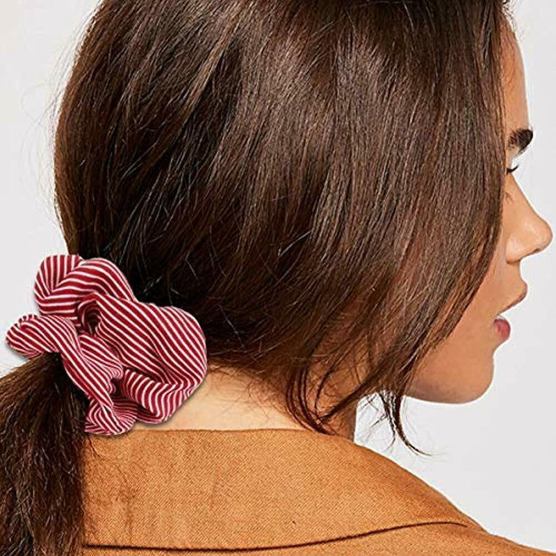 20 Elastics & Ties Pack Women's Large Chiffon Hair Scrunchies Bow Ponytail Favor