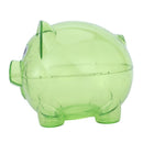 Plastic Collectible Piggy Bank Coin Savings Money Cash Box Clear Green E4V4