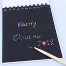 1pcs Scratch Note Black Cardboard Creative DIY Draw Sketch Notes for Kids T