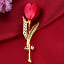 20x56mm Elegant Crystal Alloy Tulip Brooch Women Party Garment Accessories