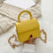 Women Mini Shoulder Bag Alligator PU Tote Chain Crossbody Pouch (Yellow)