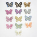 20Pcs Chic Boutique Embroidery Chiffon Butterfly Applique Double-Layer Colo