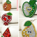 Diy Crystal Pattern Diamond Embroidery 5D Diamond Painting Key Chain Round  B2B1