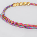 Hand Woven Colorful Buddha Bead Bracelet Adjustable Copper Bead Lucky Hand Rope