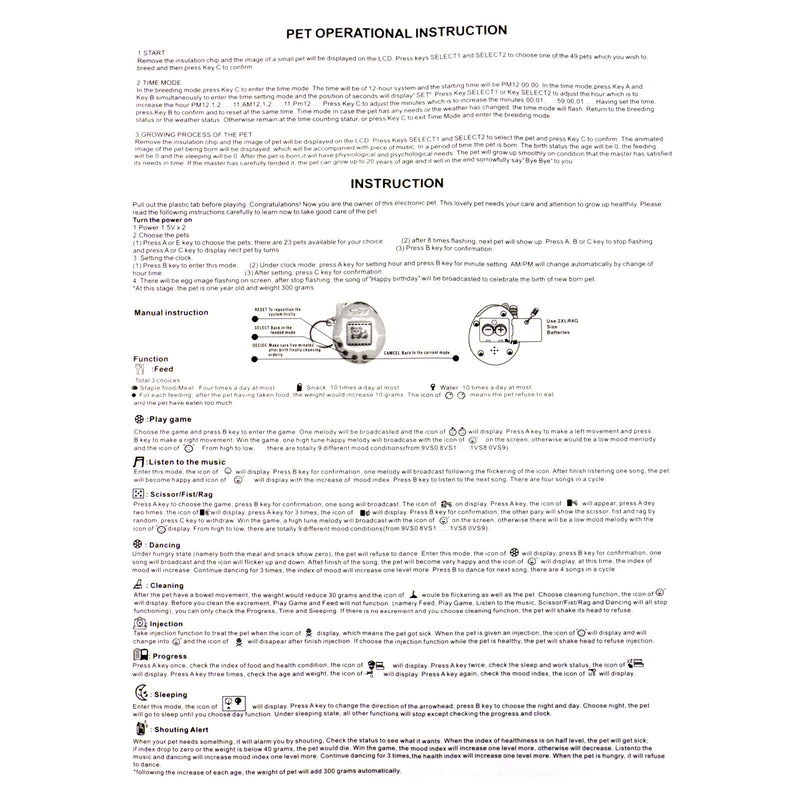 Cartoon Virtual Electronic Pet Mini Hand-hold Game Machine Digital XToy mas Gift