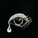 Prom Gem Rhinestone Crystal Angel Eye Tear Drop Brooch Fancy Pin Decor Part F5X5