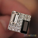 Fashion Crystal Rhinestone Rectangle Ear Stud Elegant Women's Earrings Gift