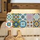 Retro Flowers Waterproof Tiles Stickers Bathroom Kitchen Wall Decals Home Decor