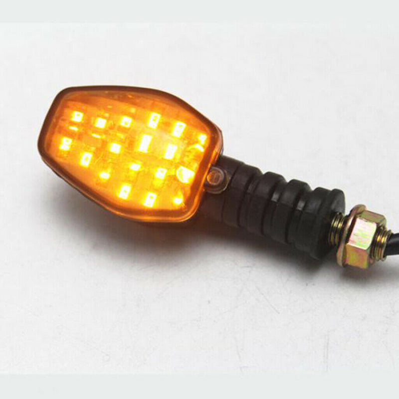 2 Piece Motorbike LED Turn Signal Light Amber Indicator With Smoke Lens