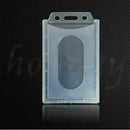 2PCS Vertical Hard Plastic ID Badge Holder Card Multi Transparent Clear