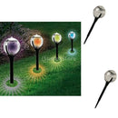 2x Solar Ball Light Garden Stake Outdoor Landscape Walkway LED Lamp Art Ornament