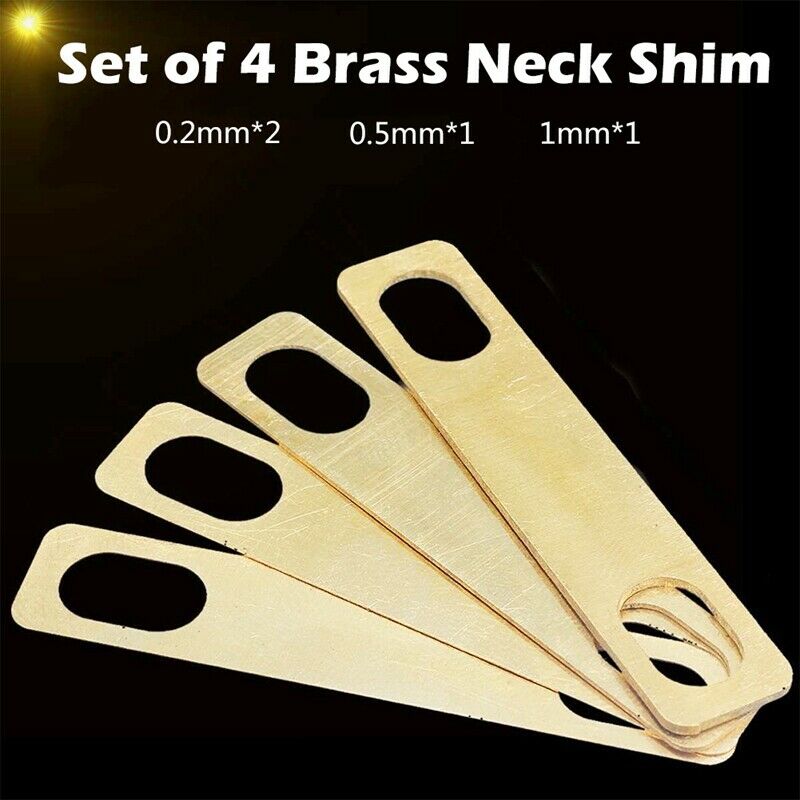 4Pcs Brass Neck Metal Shims 0.2mm 0.5mm 1mm Thickness for ST Electric Guita