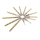 13Pcs Titanium Coated HSS High Speed Steel Drill Bit Set Tool 1/4" Hex Shank